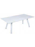 RIGOL Table fixe en aluminium blanc pour terrasses de jardin résidences restaurants chalets