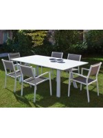 RIGOL Table fixe en aluminium blanc pour terrasses de jardin résidences restaurants chalets