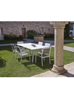 RIGOL Table fixe en aluminium blanc pour terrasses de jardin résidences restaurants chalets