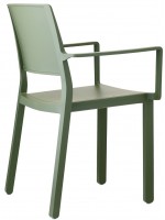 KATE technopolymer chair with armrests color choice stackable for interior or exterior