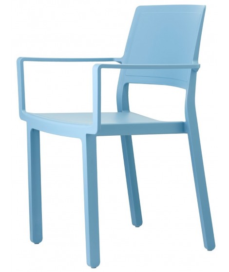 KATE scelta colore sedia con braccioli in tecnopolimero impilabile per interno o esterno casa bar ristoranti