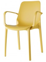 GINEVRA technopolymère chaise avec accoudoirs diverses couleurs cuisine jardin et bar empilable