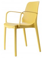 GINEVRA technopolymère chaise avec accoudoirs diverses couleurs cuisine jardin et bar empilable