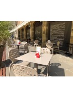 COLETTE in tecnopolimero tortora sedia snella e maneggevole per esterno giardino terrazzo bar ristoranti