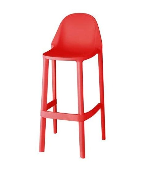 PIU' Hocker H75 oder H65 cm Farbwahl in stapelbarer Technopolymer für Küche Snak Bar Eisdiele Gartenterrasse