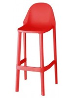 PIU' Hocker H75 oder H65 cm Farbwahl in stapelbarer Technopolymer für Küche Snak Bar Eisdiele Gartenterrasse
