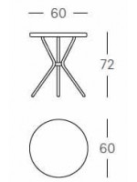 LEO color choice in painted galvanized steel round table diam 60 cm fixed for outdoor