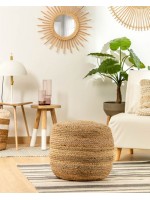 DEREN round pouf ottoman diam 50 in natural jute