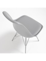 MAK scelta colore sedia in polipropilene seduta in ecopelle e struttura in acciaio verniciato
