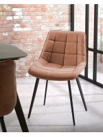 AVILLA scelta colore in ecopelle scamosciata e struttura in metallo sedia design living casa studio contract