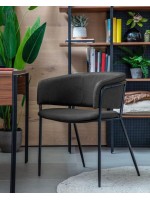 RHAMONA gris o gris oscuro estructura metálica sillón diseño living hogar estudio contrato