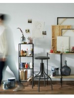 ANDER altezza 65 - 85 cm in metallo verniciato grafite sgabello a vite design casa living bar interno o esterno