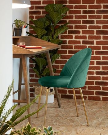 Mr.do Poltrona Azzurro Blu Sedia in Velluto Aspetto di Rame Ottone Placcato Finitura Oro Acciaio Struttura in Metallo per Soggiorno Camera da Letto Cafe Scandinavian Design 