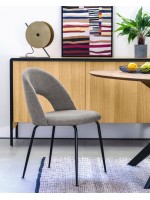 AUSILIAR choix de couleur de tissu et de chaise design à structure en métal noir