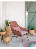 IVRO fauteuil couleur au choix pour intérieur ou extérieur en acier et cordon coton