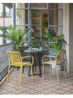 CARIOCA Silla color choice con reposabrazos en polipropileno para terrazas jardín restaurantes apilable
