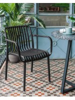 CARIOCA Chaise au choix de couleur avec accoudoirs en polypropylène pour terrasses de jardin restaurants empilable