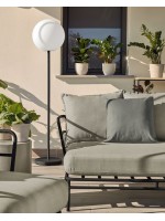 DENVER 3 Sitzer Sofa aus schwarzem Stahl mit Kissen für Gartenterrassen im Freien