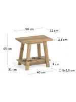 BALUAN Tabouret ou table basse ou table de chevet en bois de teck recyclé massif