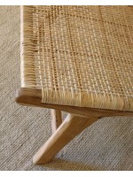 CAPRAIA armchair in solid teak wood and woven rattan for indoors or outdoors