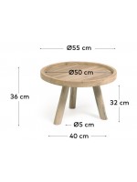 BROTHER table basse en bois de teck massif pour extérieur ou intérieur