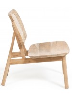 AMELIA Sessel aus massivem Teakholz und gewebtem Rattan für drinnen oder draußen