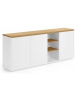 AYAGO 180x36 Sideboard aus Eichenfurnier und weißem Lack