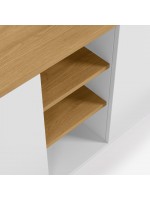 AYAGO 180x36 Sideboard aus Eichenfurnier und weißem Lack