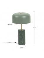 CLEO in Marmor und grünem Metall Tischlampe