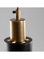 MORC suspension lamp in black and gold metal