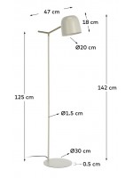 CAROLA floor lamp in beige metal