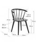 CORIN chaise design blanc ou noir en bois naturel