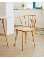 CORIN chaise design blanc ou noir en bois naturel
