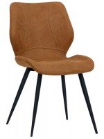 GINA in eco-leather and legs in black painted metal design chair