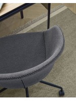 BLUES grigio chiaro o scuro poltrona da scrivania per casa o ufficio in tessuto sedia con ruote e braccioli