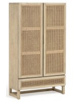 IVROSE armadietto mobile credenza in legno massello e rattan design rustico coloniale