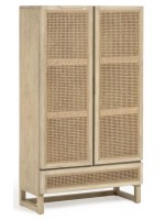 IVROSE mueble armario en madera maciza y ratán diseño colonial rústico