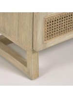 IVROSE Schrank Schrank in Massivholz und Rattan rustikalen Kolonialstil