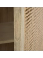 IVROSE armadietto mobile credenza in legno massello e rattan design rustico coloniale