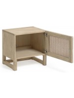 IVROSE bedside table 50x38 in solid wood and rattan in colonial rustic style
