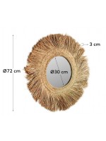 MANDALAY diam 72 cm in natural fiber round mirror