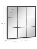 CANDEM miroir carré dans la conception de la maison en métal noir