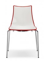 ZEBRA BICOLORE in polimero scelta colore gambe cromate o verniciate sedia casa living contract