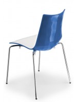 ZEBRA BICOLORE color choice in two-color polymer 4 chromed legs or painted home living contract chair