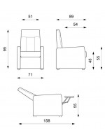 PASADENA en cuero ecológico o microfibra sillón relax reclinable manual