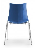 ZEBRA BICOLORE color choice in two-color polymer 4 chromed legs or painted home living contract chair