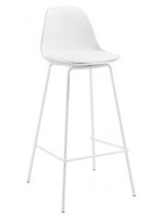 ALAY seat h 65 or 75 cm stool in metal and polypropylene and seat in eco-leather home kitchen bar furniture design contract