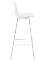 ALAY assise h 65 ou 75 cm tabouret en métal et polypropylène et assise en éco-cuir maison cuisine bar meubles design contrat