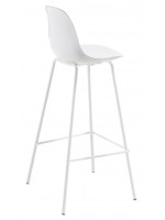 ALAY seat h 65 or 75 cm stool in metal and polypropylene and seat in eco-leather home kitchen bar furniture design contract