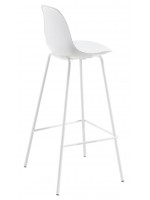 ALAY Sitz h 65 oder 75 cm Hocker aus Metall und Polypropylen und Sitz in Öko-Leder Home Kitchen Bar Möbel Designvertrag
